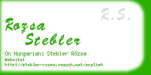 rozsa stebler business card